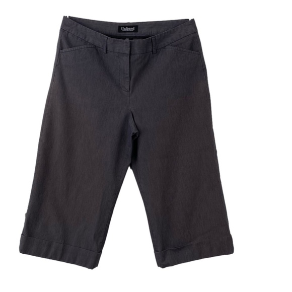 KENNETH Cole Reaction Beverly wide leg knee length grey pinstripe pants size 10 - Picture 1 of 8